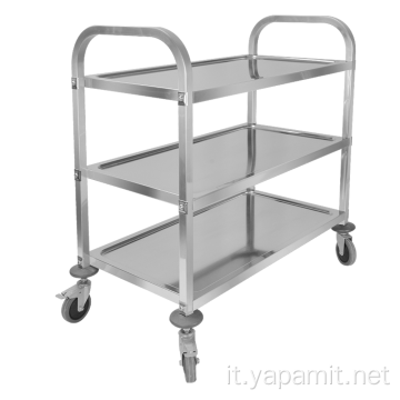 Carrello da pranzo a tre strati in acciaio inox